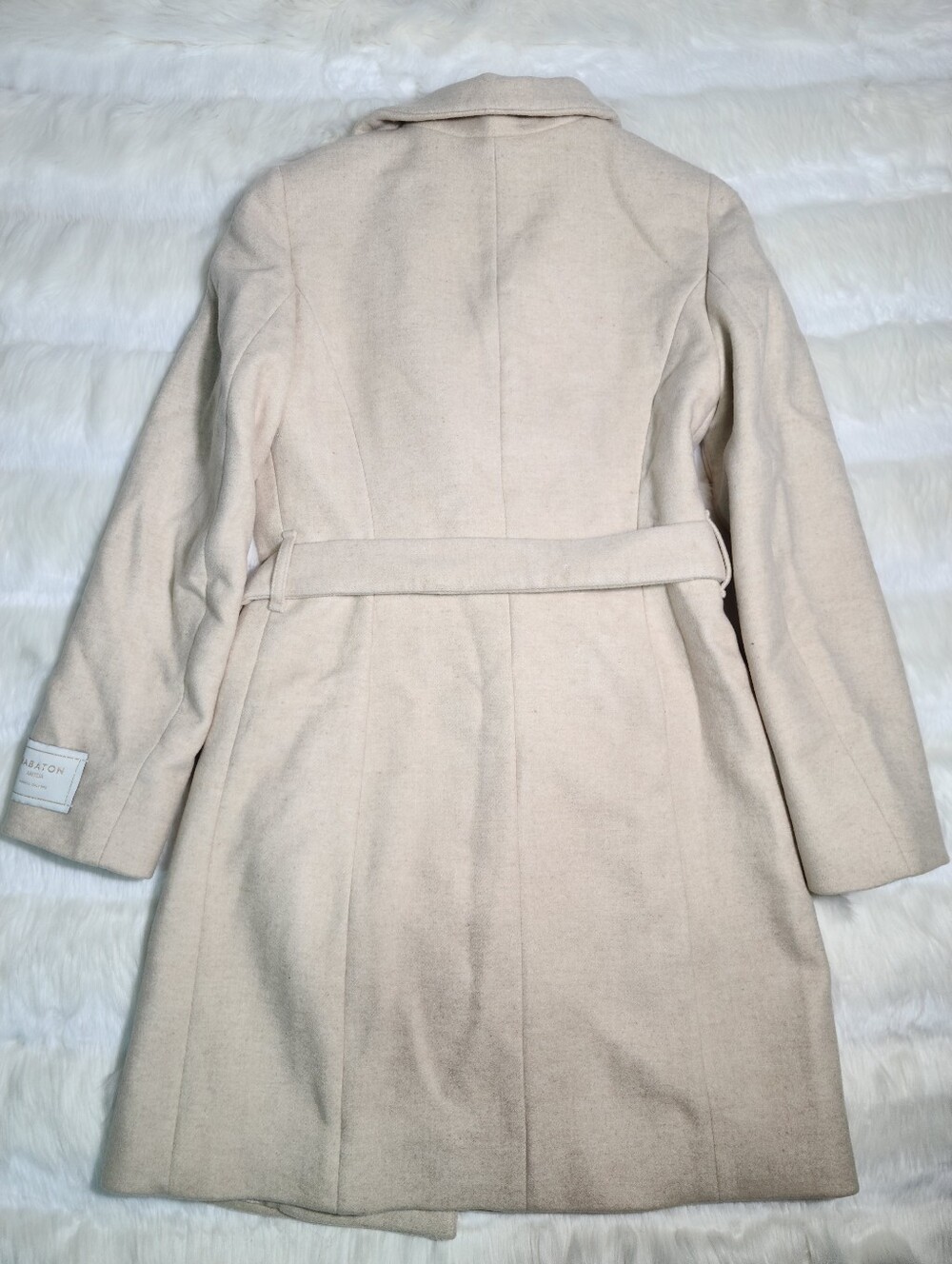 Aritzia The Connor Mid Coat Soft Wool Cashmere Cream Beige Women Small NEW - Picture 2 of 6